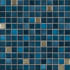 Mosaikfliese von Jasba in Metallic Blau