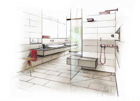 Badplanung vom Profi: Neutrale Farben an Wand und Boden, Akzente setzen Armaturen und Accessoires