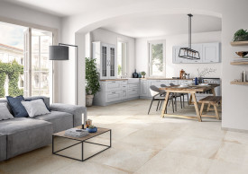 Der rustikale Charme der Bodenfliese "Tucson" passt perfekt zum Landhausstil.